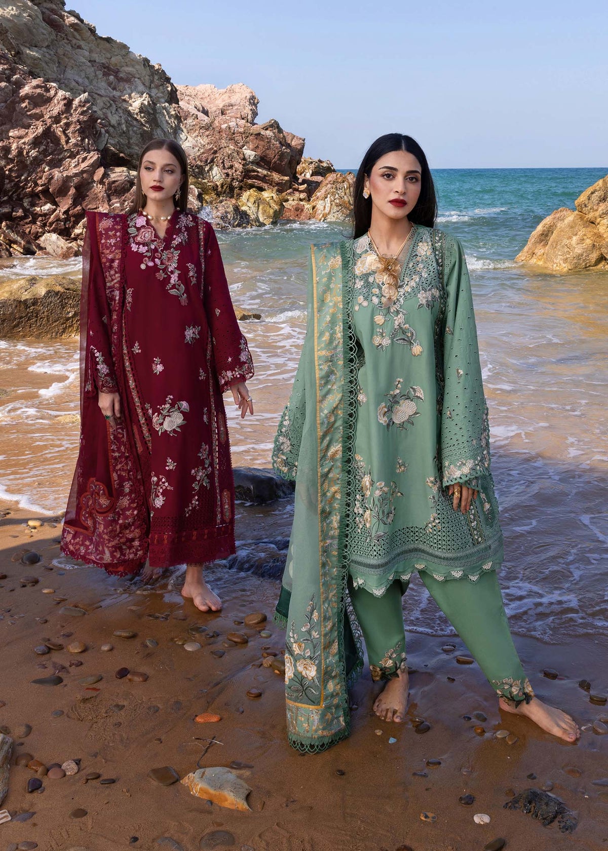 Crimson | Floe by Crimson | Parsi Threads - D5 A -  Crimson Ladies Clothes - Original Designer Dress - House of Maryam