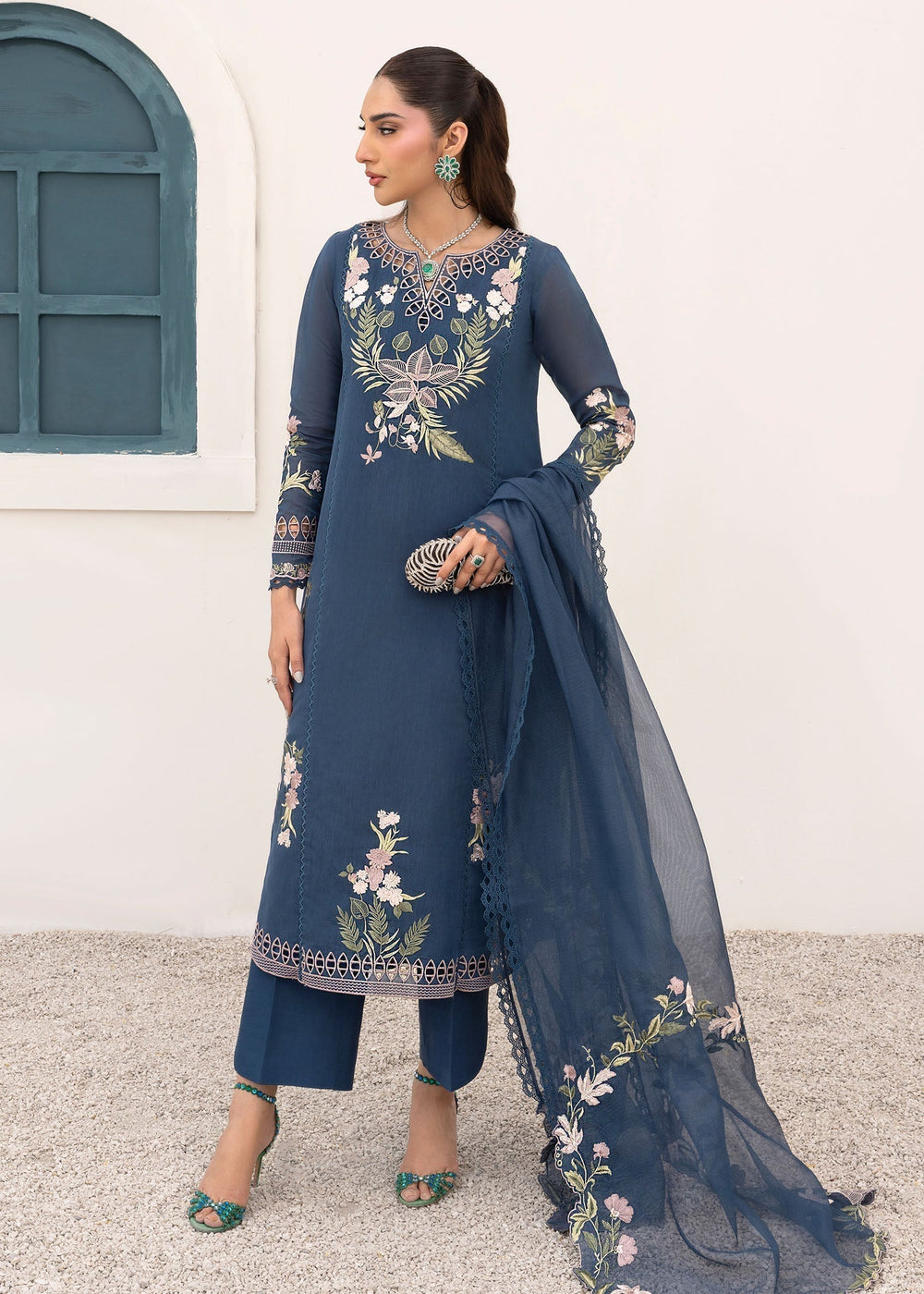 Saira Shakira | Rosea Casual Pret 25 | Midnight -  Saira Shakira Ladies Clothes - Original Designer Dress - House of Maryam