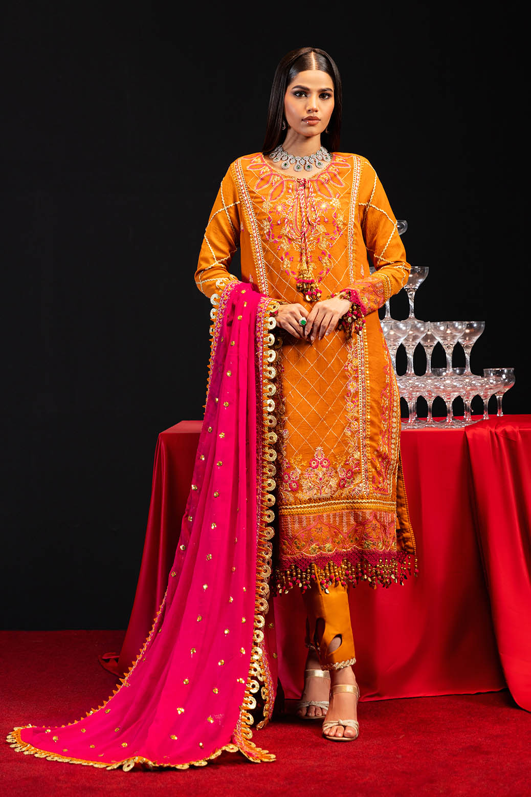 Bonanza Satrangi | Aira 3 Pc (2W24CD3P03) -  Bonanza Satrangi Unstitched - Original Designer Dress - House of Maryam