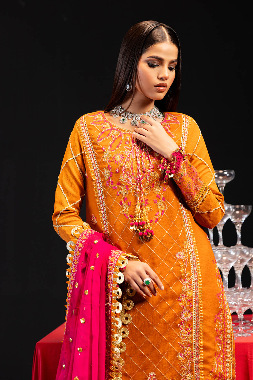 Bonanza Satrangi | Aira 3 Pc (2W24CD3P03) -  Bonanza Satrangi Unstitched - Original Designer Dress - House of Maryam