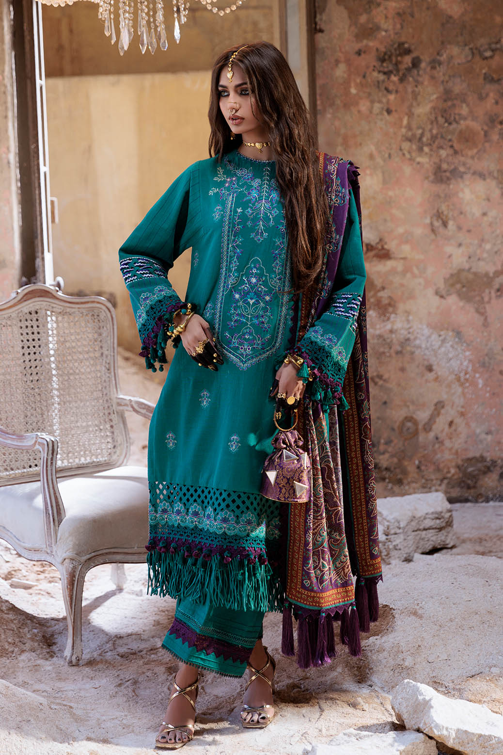 Bonanza Satrangi | Emeralds 3 Pc (2W24E3P027) -  Bonanza Satrangi Unstitched - Original Designer Dress - House of Maryam