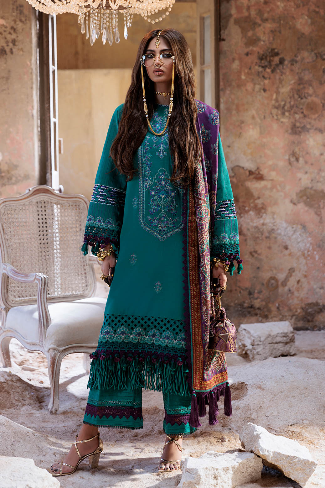 Bonanza Satrangi | Emeralds 3 Pc (2W24E3P027) -  Bonanza Satrangi Unstitched - Original Designer Dress - House of Maryam