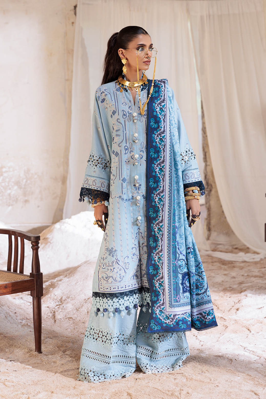 Bonanza Satrangi | Olive Glow 3 Pc (2W24E3P028) -  Bonanza Satrangi Unstitched - Original Designer Dress - House of Maryam