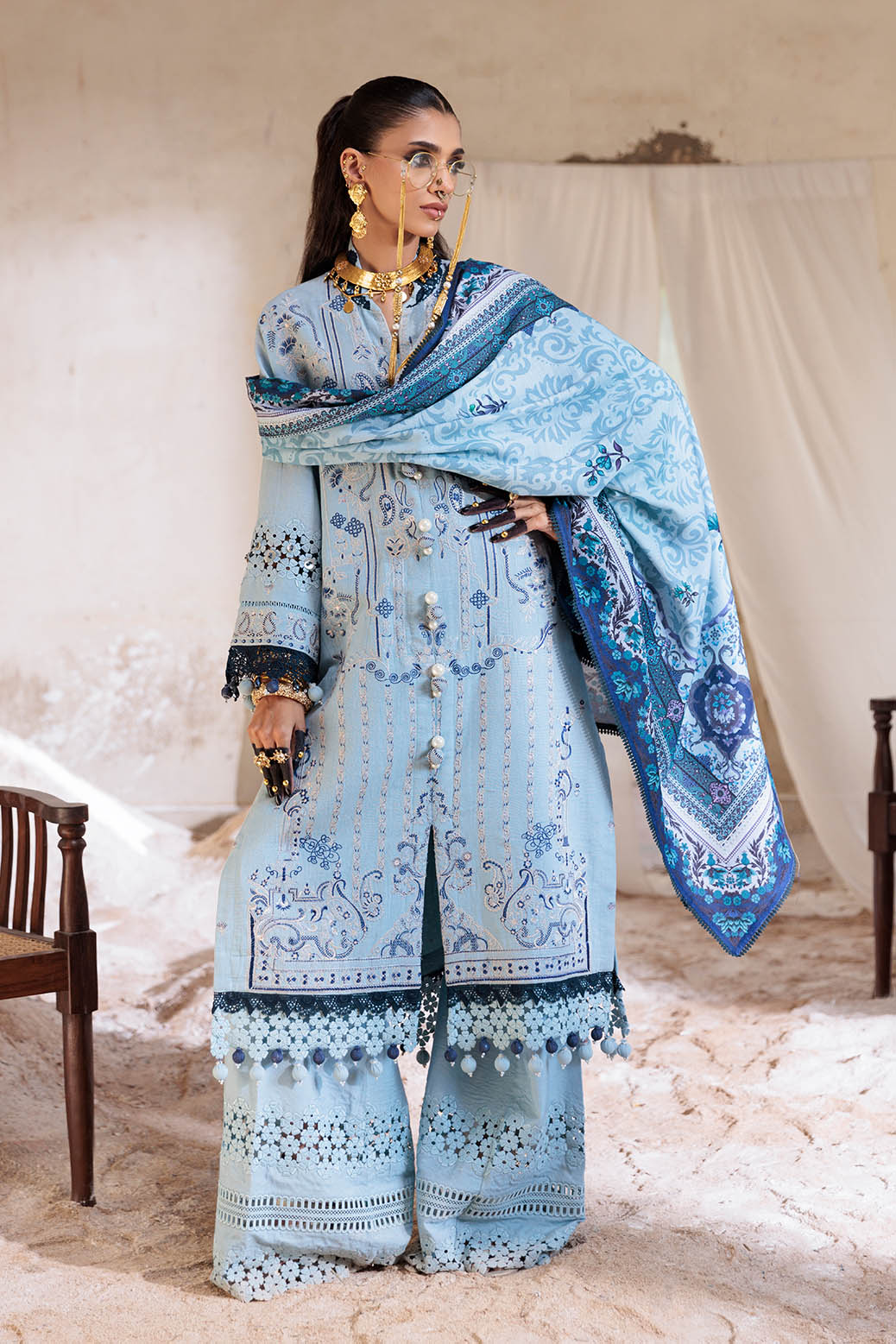 Bonanza Satrangi | Olive Glow 3 Pc (2W24E3P028) -  Bonanza Satrangi Unstitched - Original Designer Dress - House of Maryam