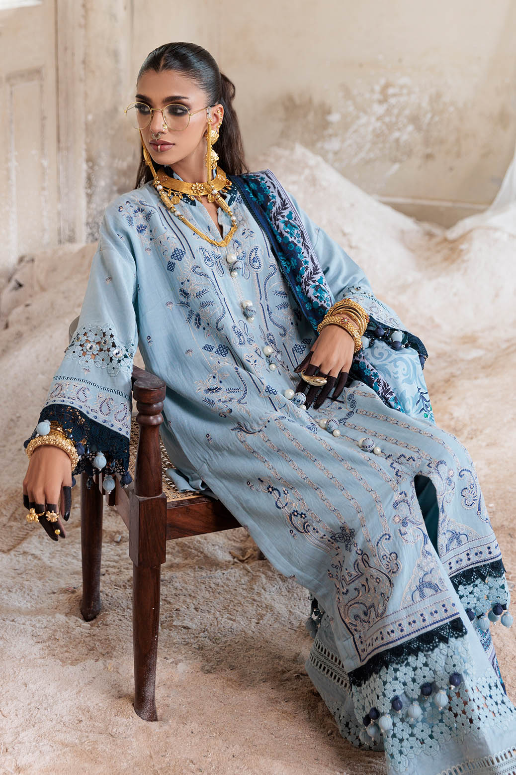 Bonanza Satrangi | Olive Glow 3 Pc (2W24E3P028) -  Bonanza Satrangi Unstitched - Original Designer Dress - House of Maryam
