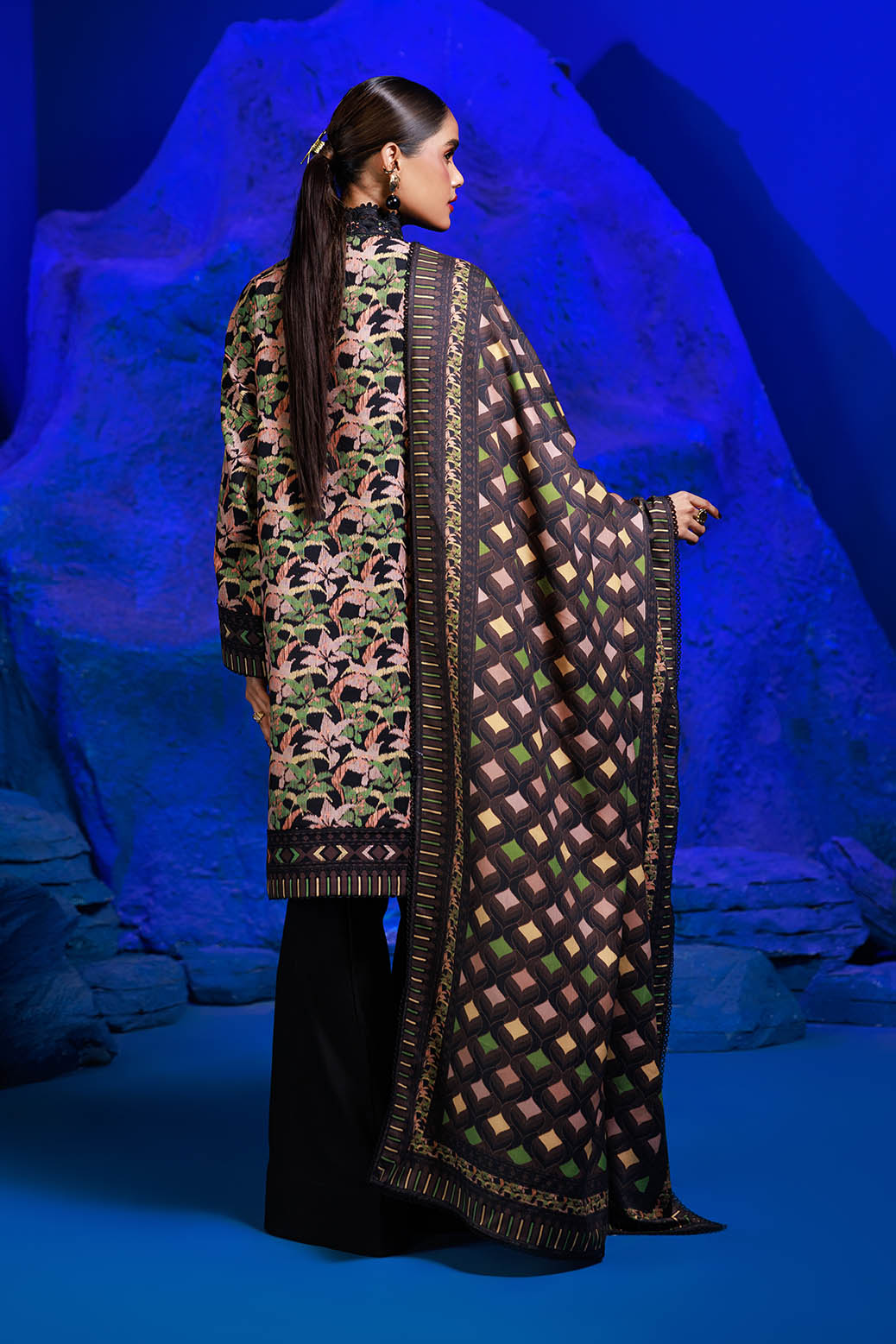 Bonanza Satrangi | Azure 3 Pc (2W24P3P201) -  Bonanza Satrangi Unstitched - Original Designer Dress - House of Maryam