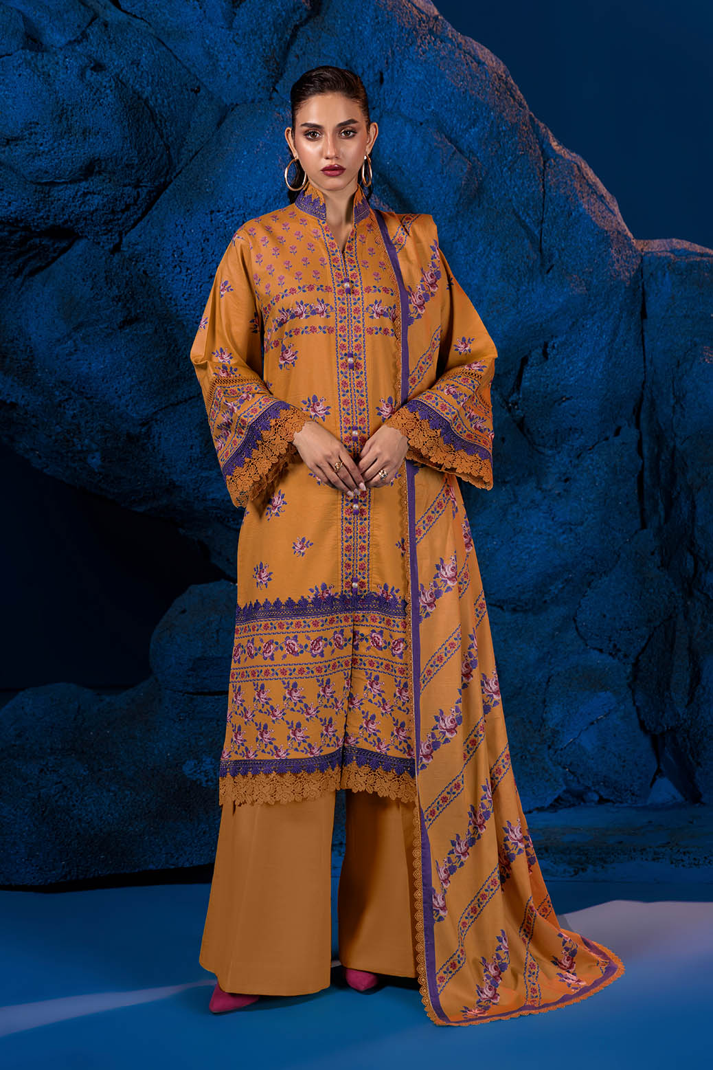 Bonanza Satrangi | Lime Rose 3 Pc (2W24P3P218) -  Bonanza Satrangi Unstitched - Original Designer Dress - House of Maryam