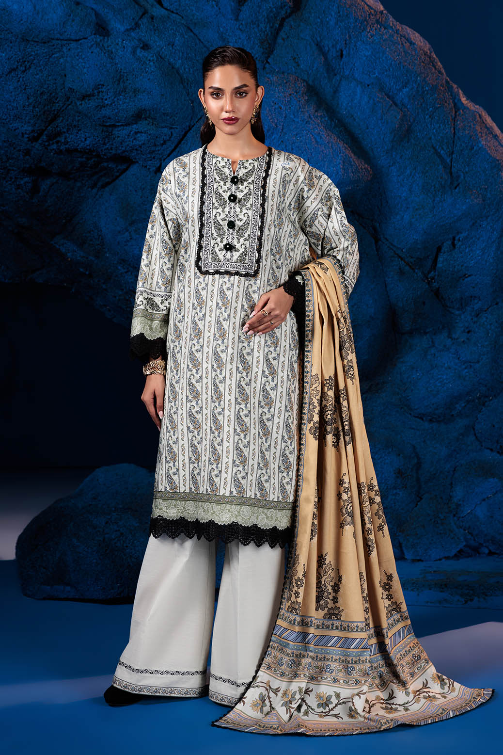 Bonanza Satrangi | Sand Storm 3 Pc (2W24P3P221) -  Bonanza Satrangi Unstitched - Original Designer Dress - House of Maryam
