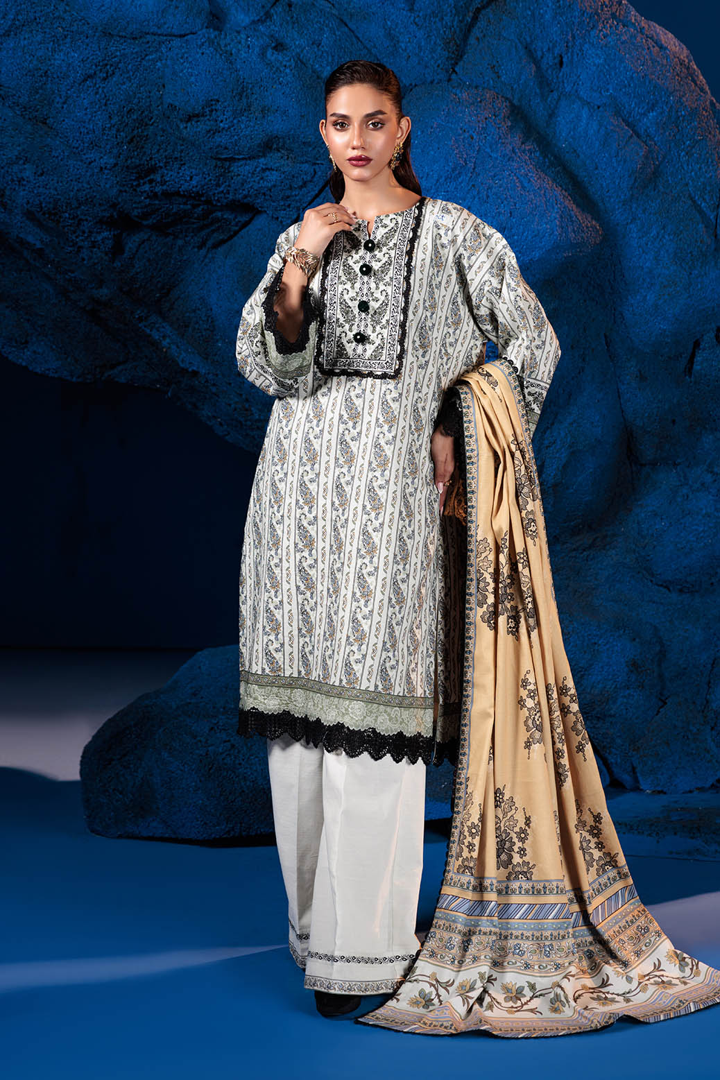 Bonanza Satrangi | Sand Storm 3 Pc (2W24P3P221) -  Bonanza Satrangi Unstitched - Original Designer Dress - House of Maryam