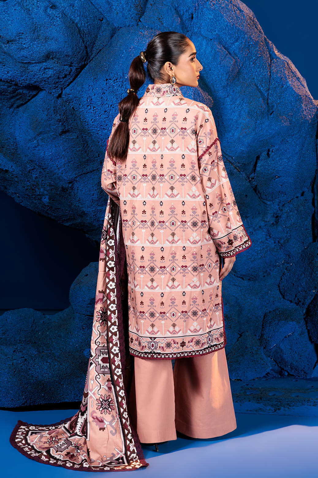 Bonanza Satrangi | Peach Quartz 3 Pc (2W24P3P223) -  Bonanza Satrangi Unstitched - Original Designer Dress - House of Maryam