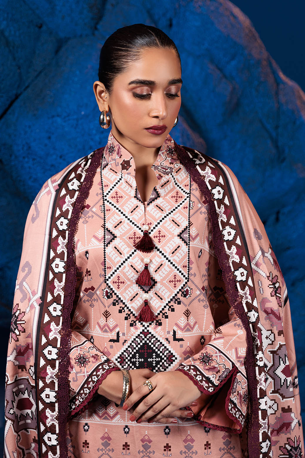 Bonanza Satrangi | Peach Quartz 3 Pc (2W24P3P223) -  Bonanza Satrangi Unstitched - Original Designer Dress - House of Maryam