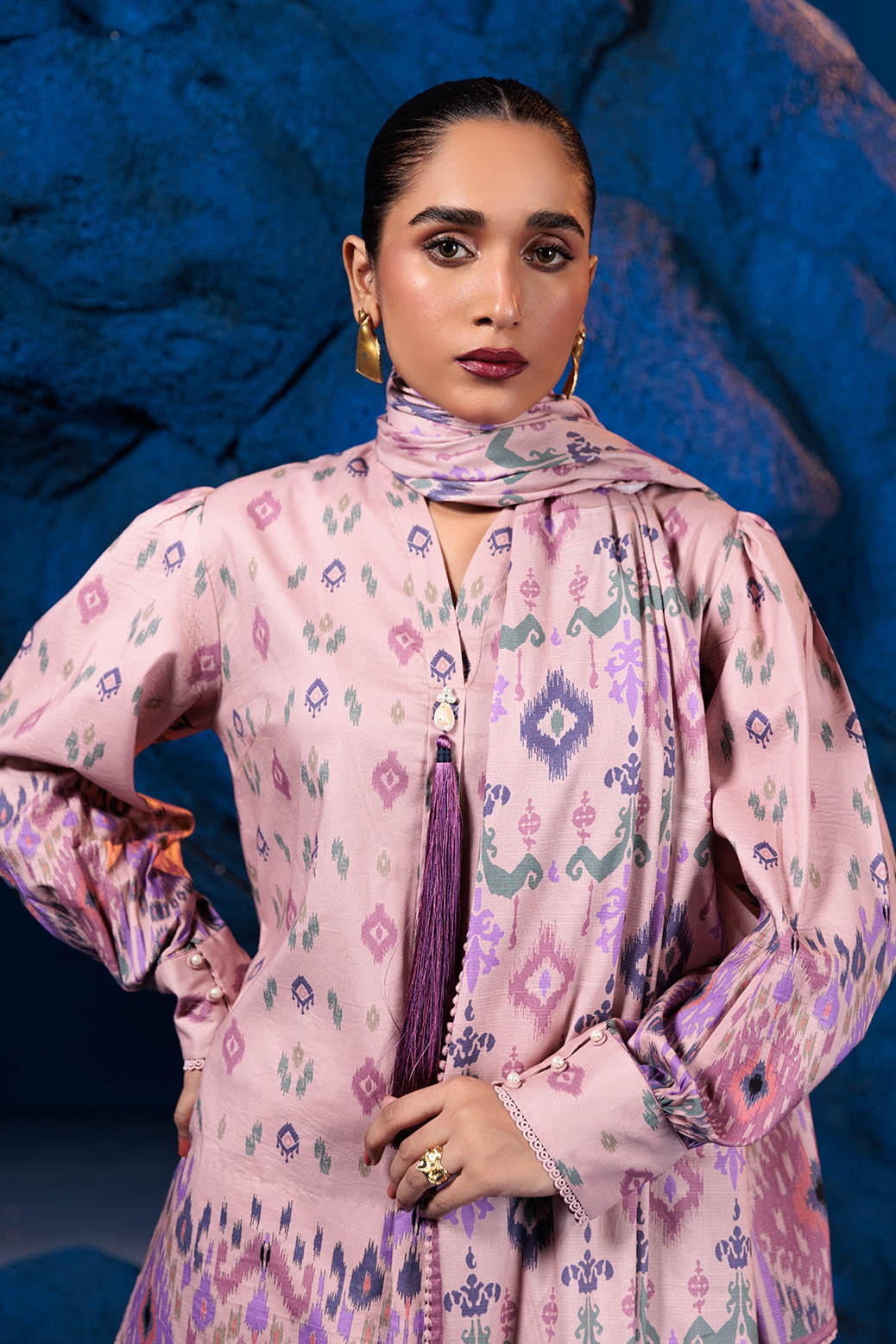 Bonanza Satrangi | Mauve Chalk 3 Pc (2W24P3P224) -  Bonanza Satrangi Unstitched - Original Designer Dress - House of Maryam