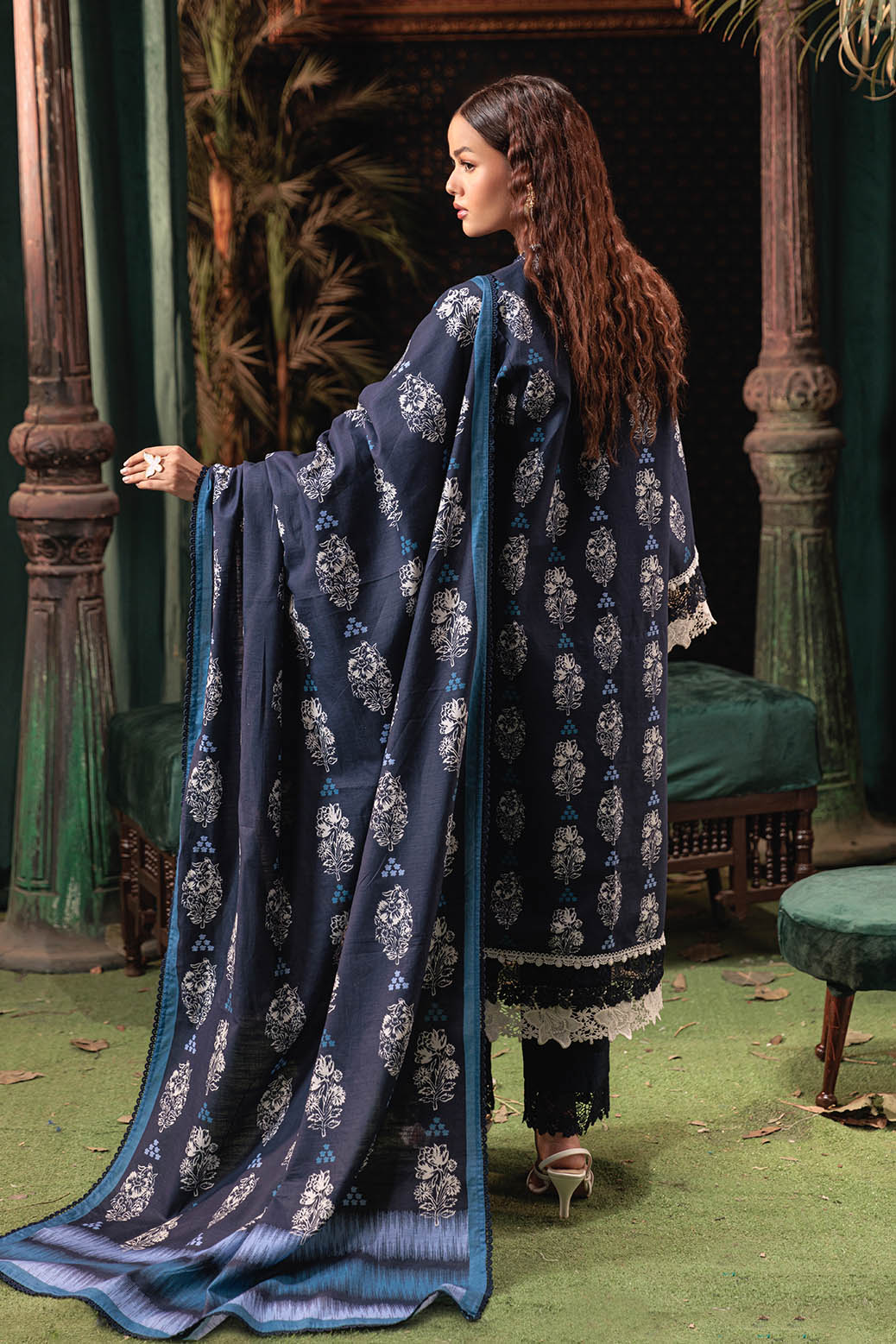 Bonanza Satrangi | Midnight Leaf 3 Pc (2W24P3P273) -  Bonanza Satrangi Unstitched - Original Designer Dress - House of Maryam