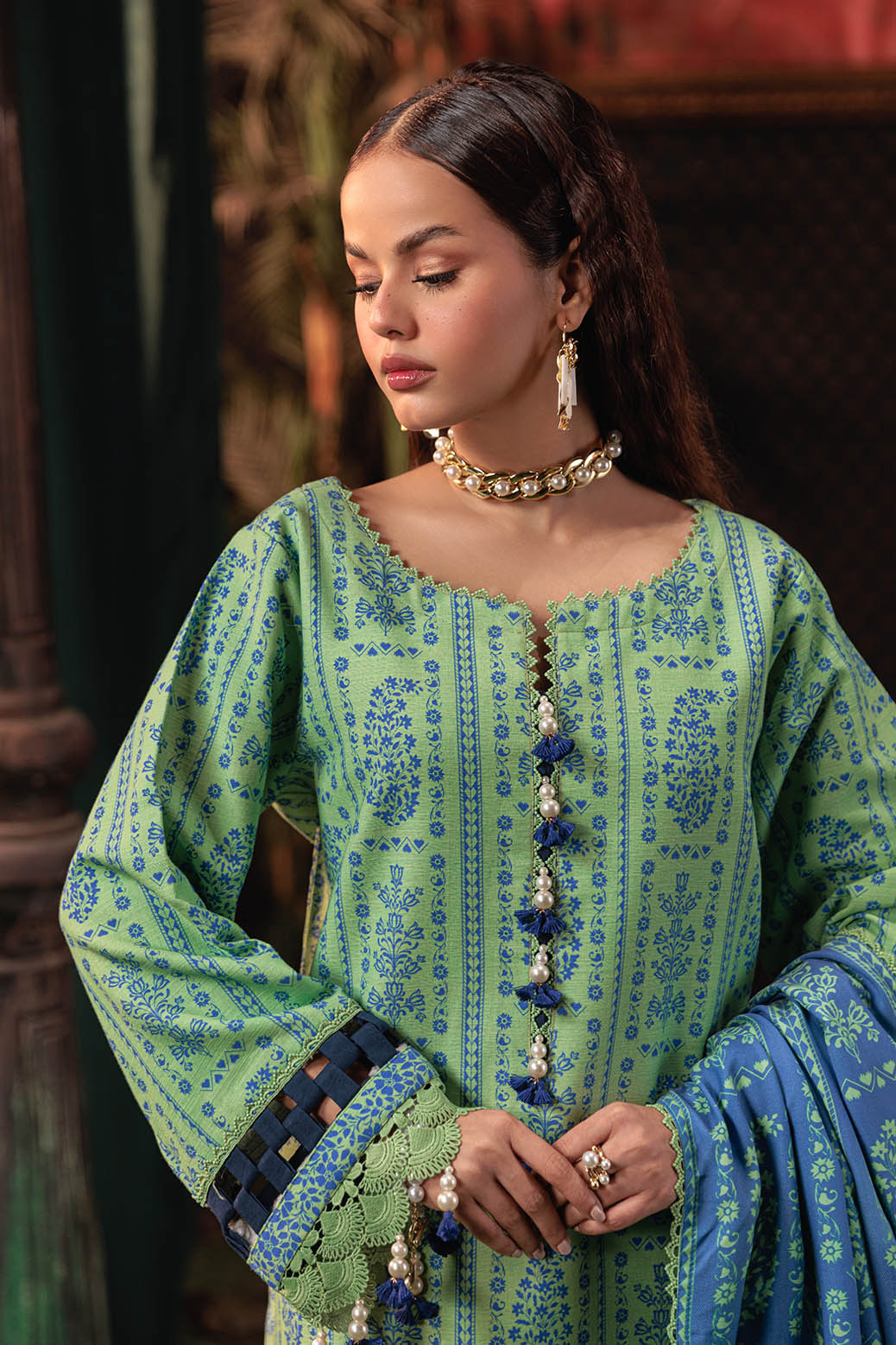 Bonanza Satrangi | Pale Gardenia 3 Pc (2W24P3P328) -  Bonanza Satrangi Unstitched - Original Designer Dress - House of Maryam