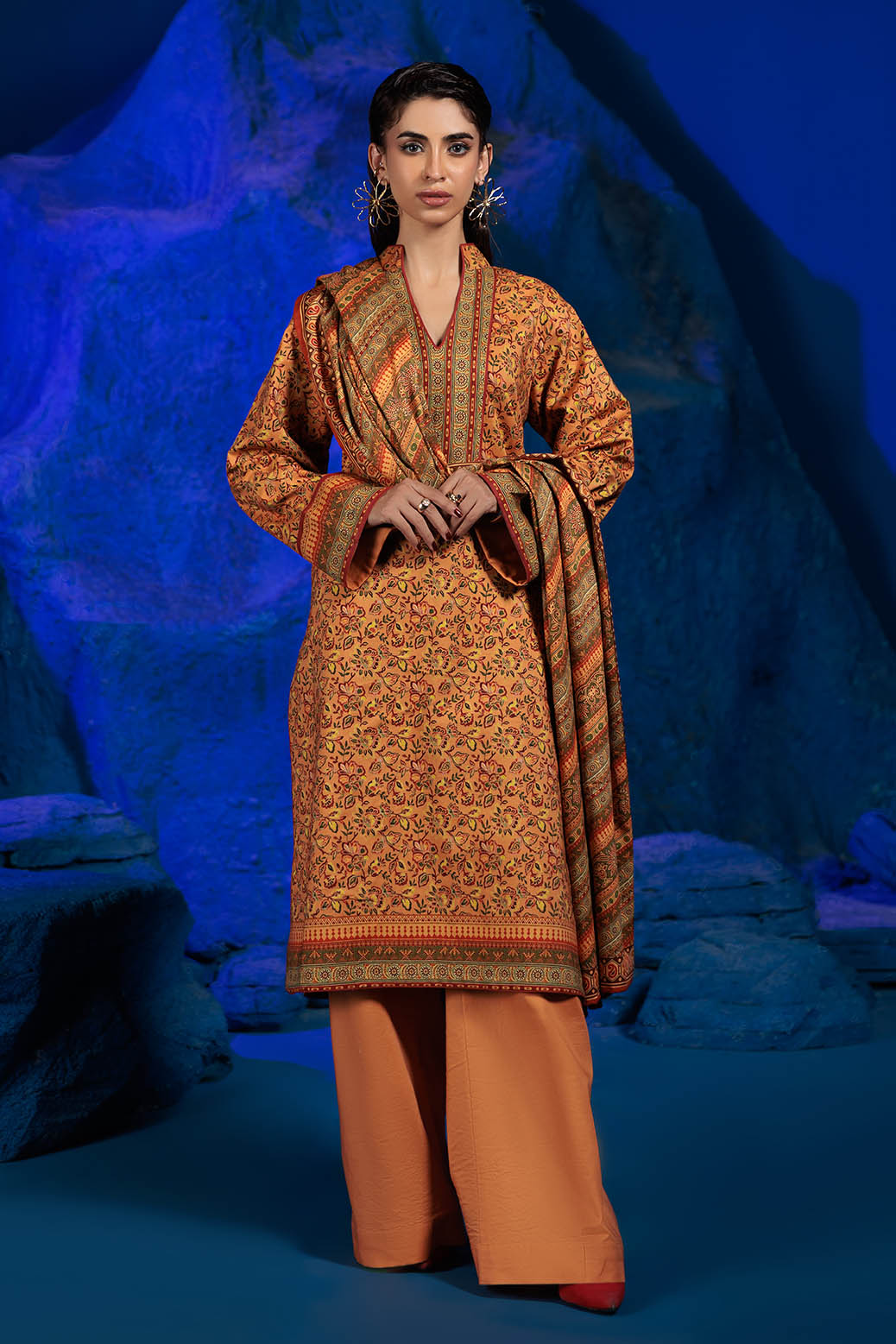 Bonanza Satrangi | Autumn Sunset 3 Pc (2W24P3P361) -  Bonanza Satrangi Unstitched - Original Designer Dress - House of Maryam