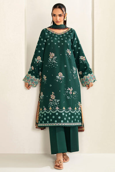 Farasha | Summer Weaves Embroidered Lawn | Willow Green