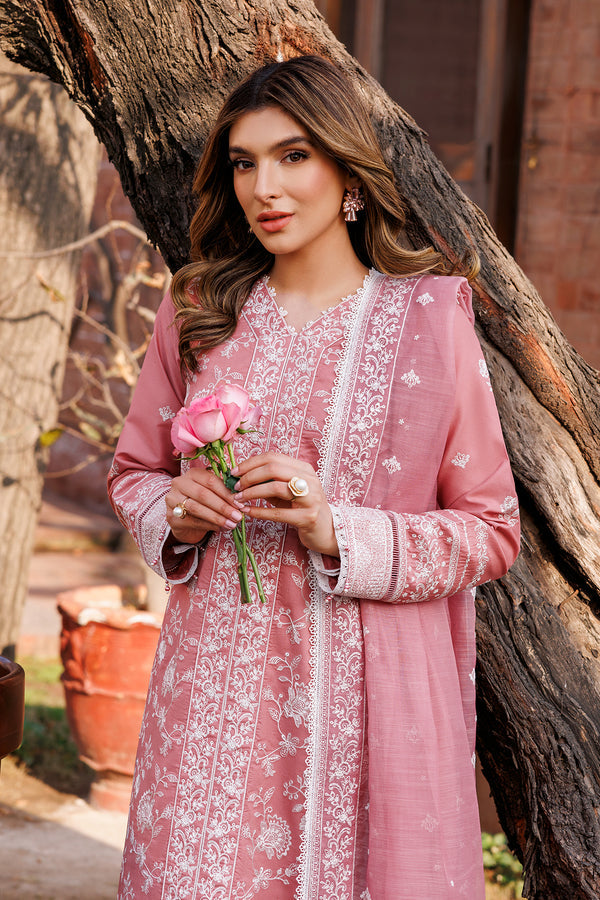 Farasha | Dastoor Embroidered Lawn SS24 | PEARL MIST