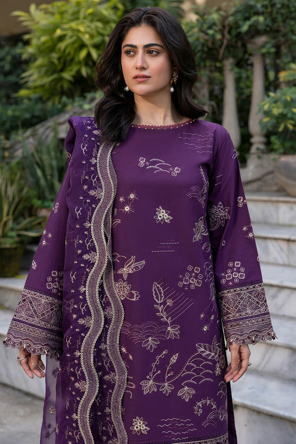 Farasha | Summer Weaves Embroidered Lawn | Raven Plum -  Farasha Ladies Clothes - Original Designer Dress - House of Maryam