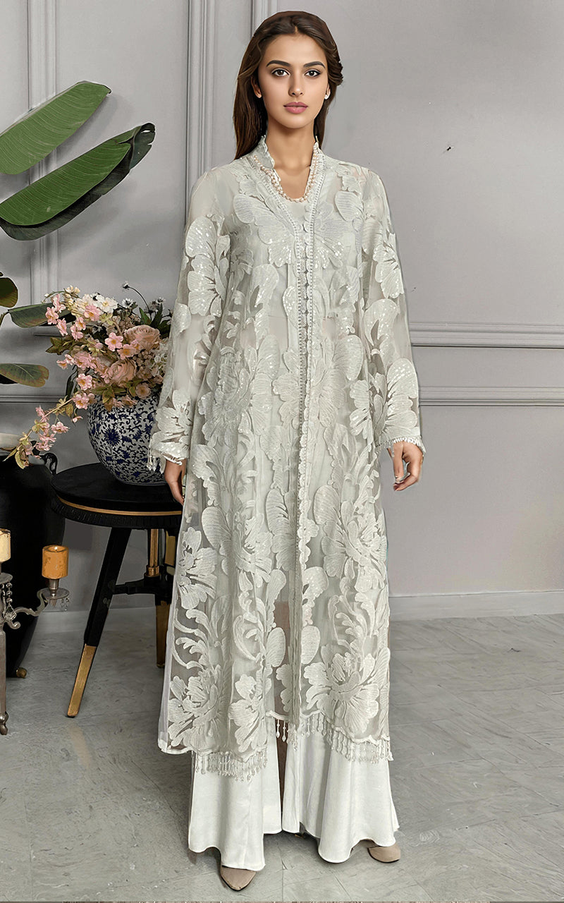 Threads and Motifs | Formal Dresses 25 | Net Embroidered Jacket With Trouser -  Threads and Motifs Ladies Clothes - Original Designer Dress - House of Maryam