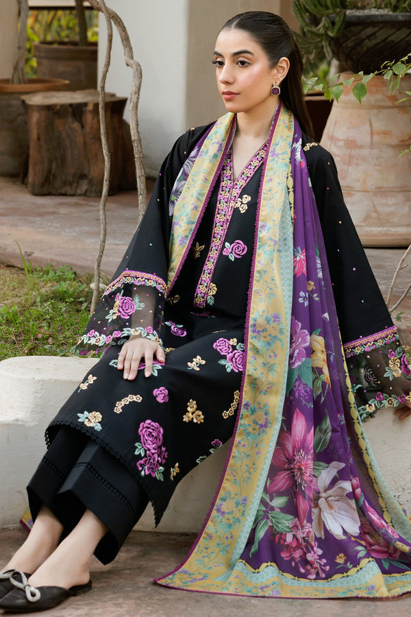 Farasha | Summer Weaves Embroidered Lawn | Raven Dusk -  Farasha Ladies Clothes - Original Designer Dress - House of Maryam