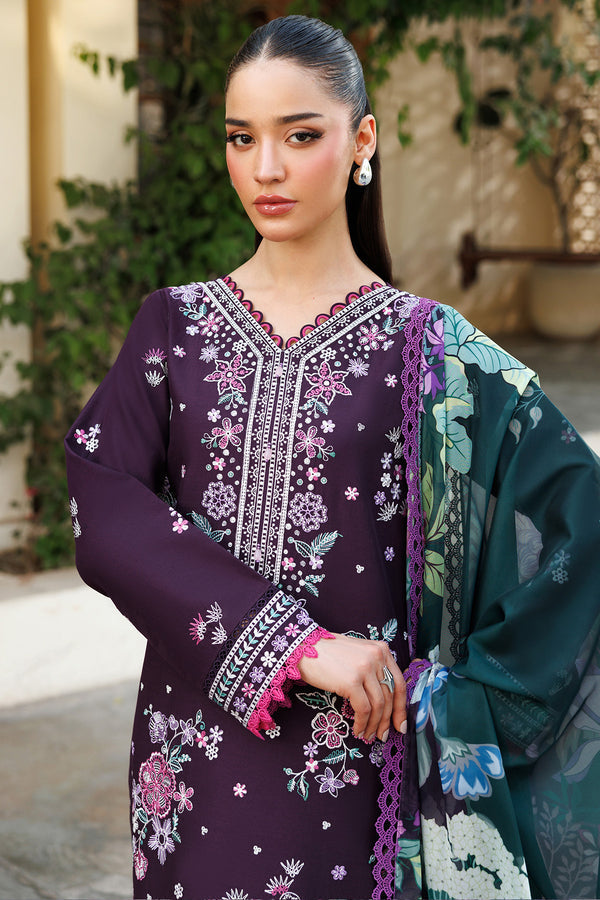 Farasha | Summer Weaves Embroidered Lawn | Plum Allure -  Farasha Ladies Clothes - Original Designer Dress - House of Maryam