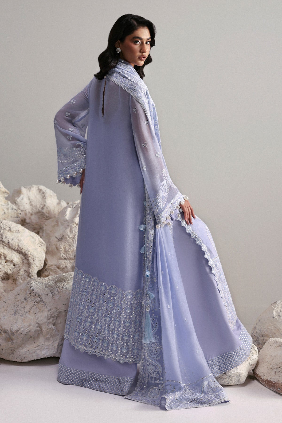Afrozeh Vaelis lavender khaadi net formal suit, photo 2