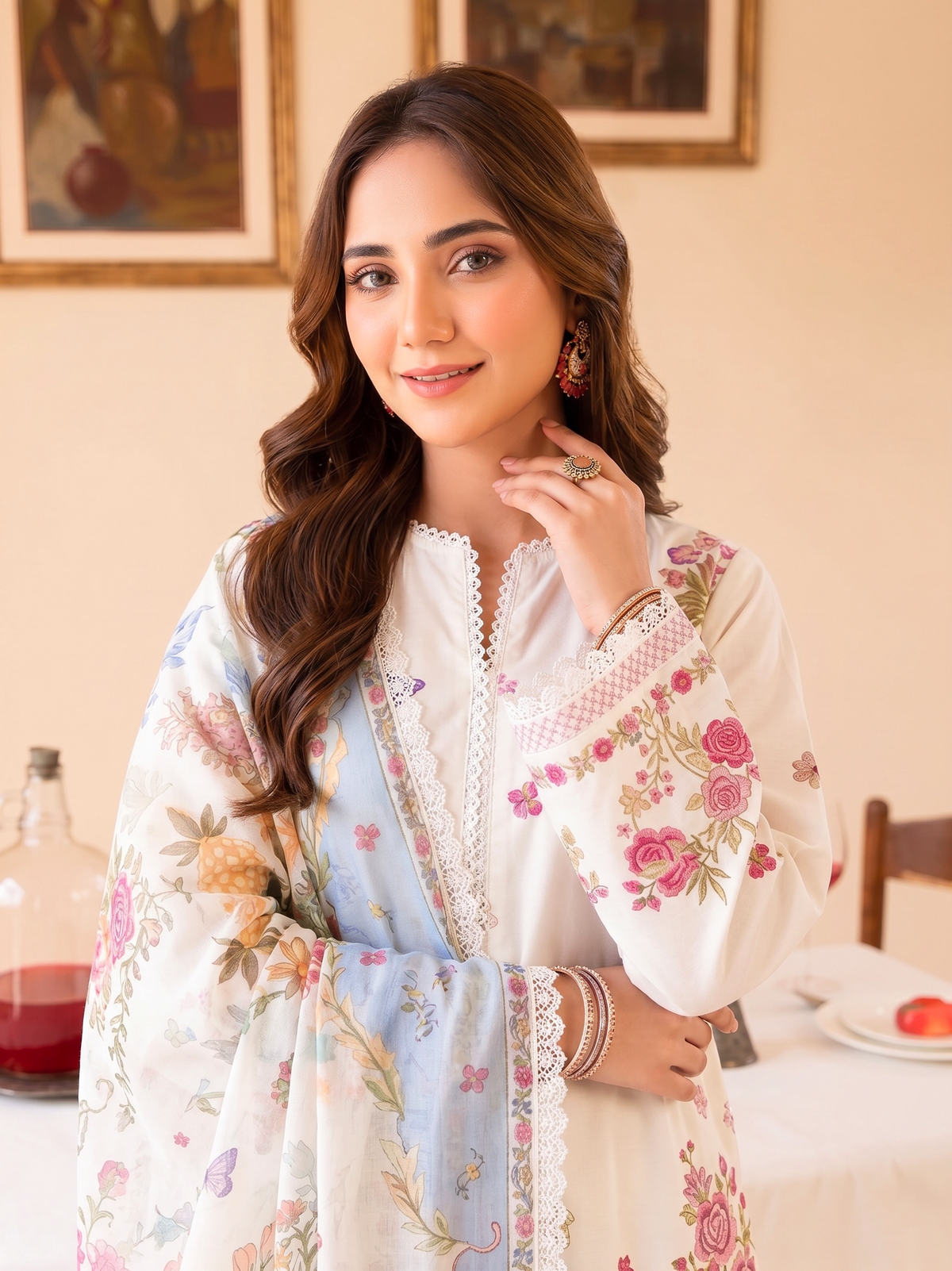 Faiza Faisal | FNF Printed Lawn | IVORY GRACE-4