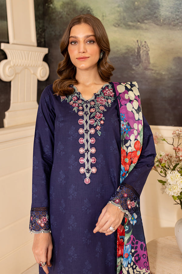 Farasha | Seraya Lawn 24 | INDIGO by Designer Farasha - House of Maryam - Pakistani Designer Ethnic Wear in {{ shop.shopifyCountryName }}