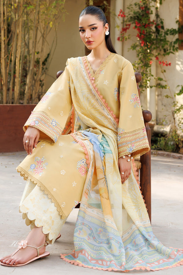 Farasha | Summer Weaves Embroidered Lawn | Sunlit Mellow -  Farasha Ladies Clothes - Original Designer Dress - House of Maryam