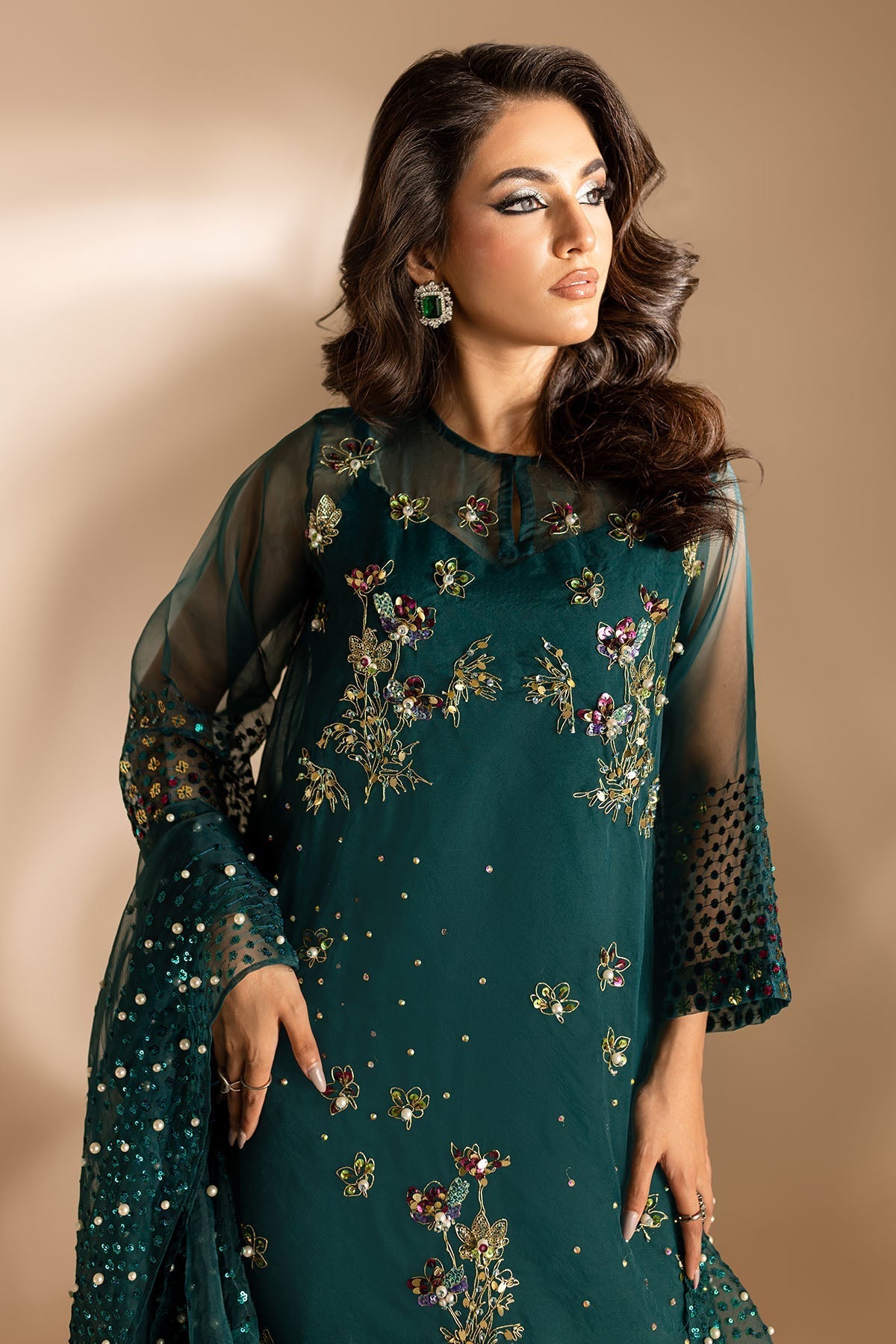 Nureh | Tiny Twinkles | TW-01 TEAL DREAM -  Nureh Luxury - Original Designer Dress - House of Maryam