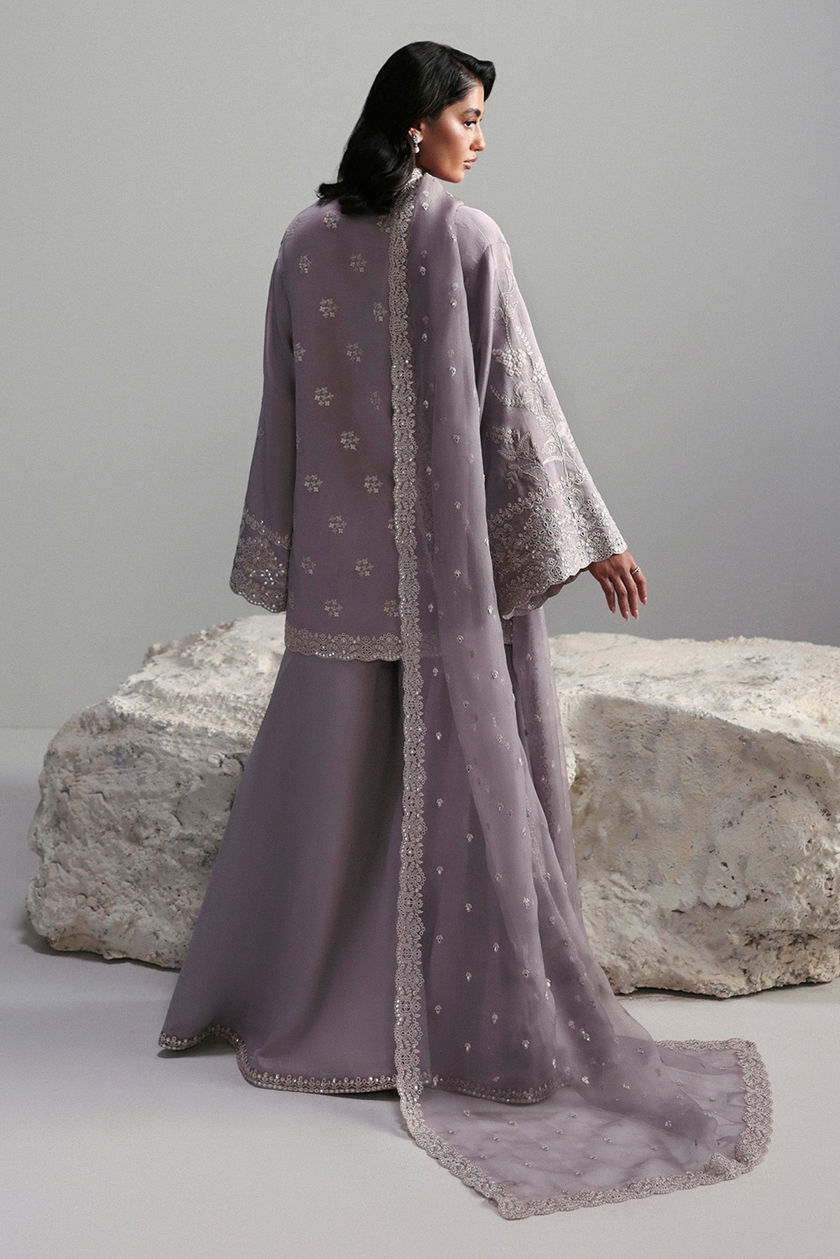 Afrozeh Cressida muted lilac tussar silk formal suit, photo 2