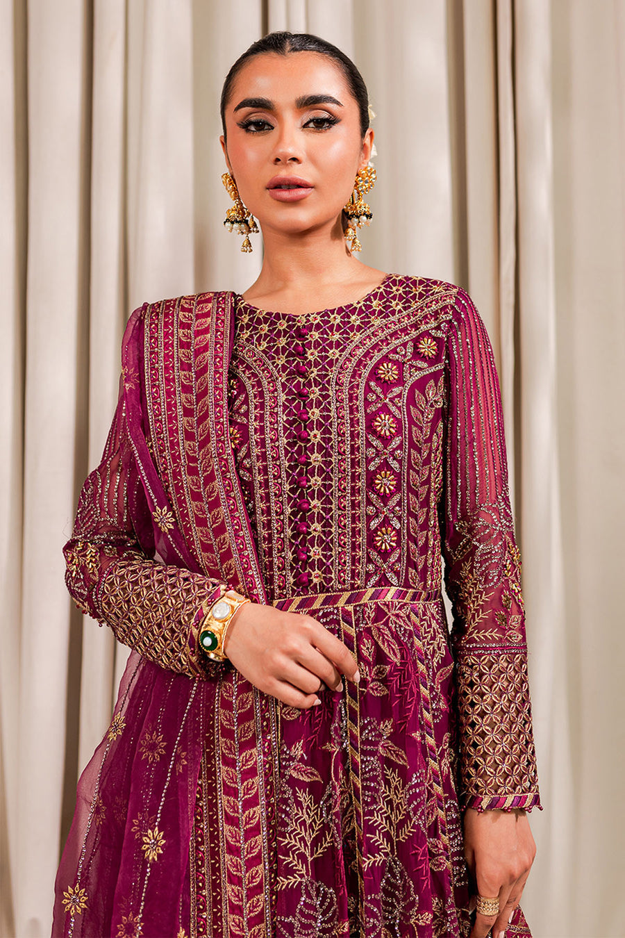 Nureh | Luxury Collection | Crimson -  Nureh Ladies Clothes - Original Designer Dress - House of Maryam