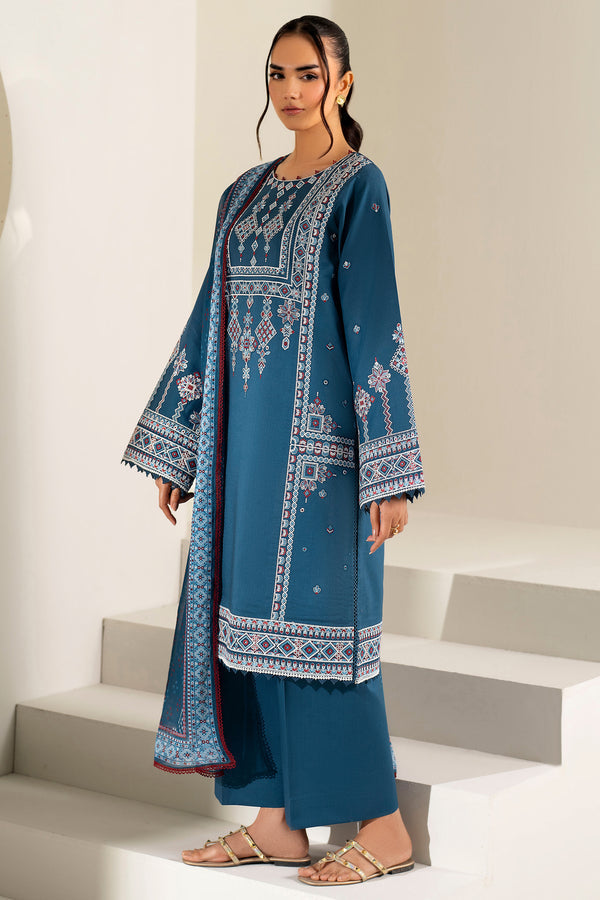 Farasha | Summer Weaves Embroidered Lawn |Pale Blue-3
