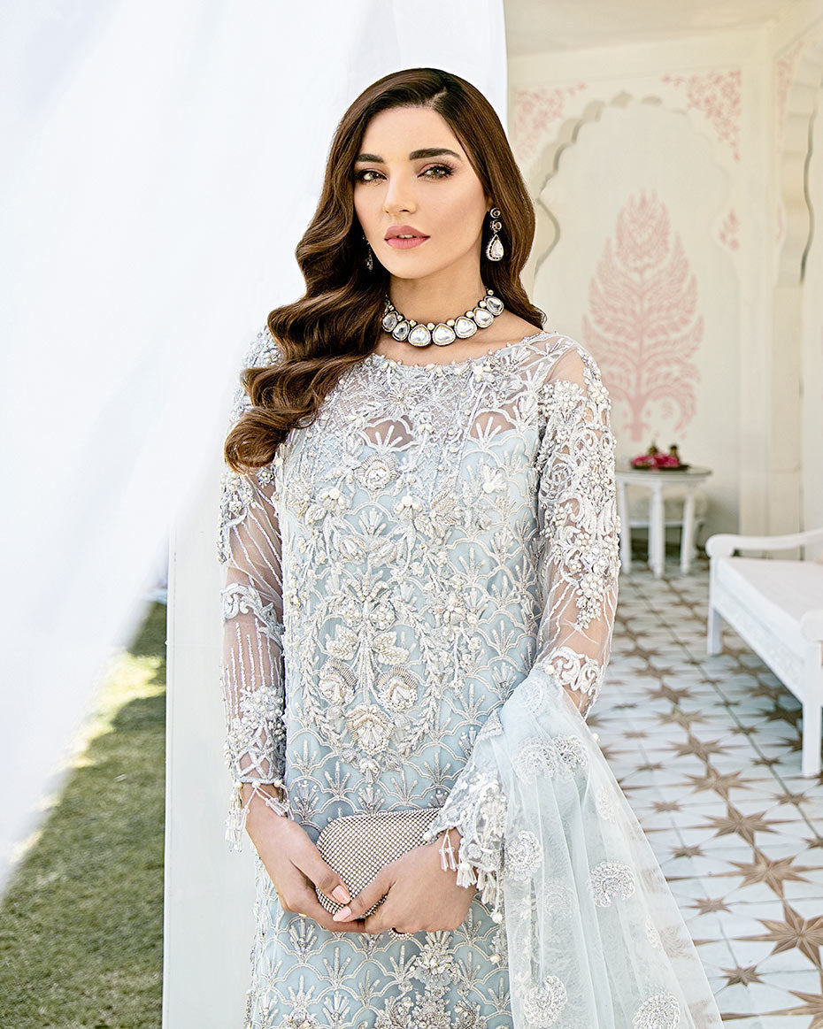 Gulaal | Wedding Formals | Avenir Embroidered Net 3-Piece Suit WS-01 by Designer Gulaal - House of Maryam - Pakistani Designer Ethnic Wear in {{ shop.shopifyCountryName }}