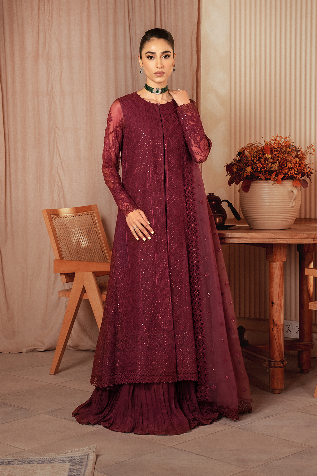 Iznik | Chiffon Kari | ICK-01 Embroidered Chiffon