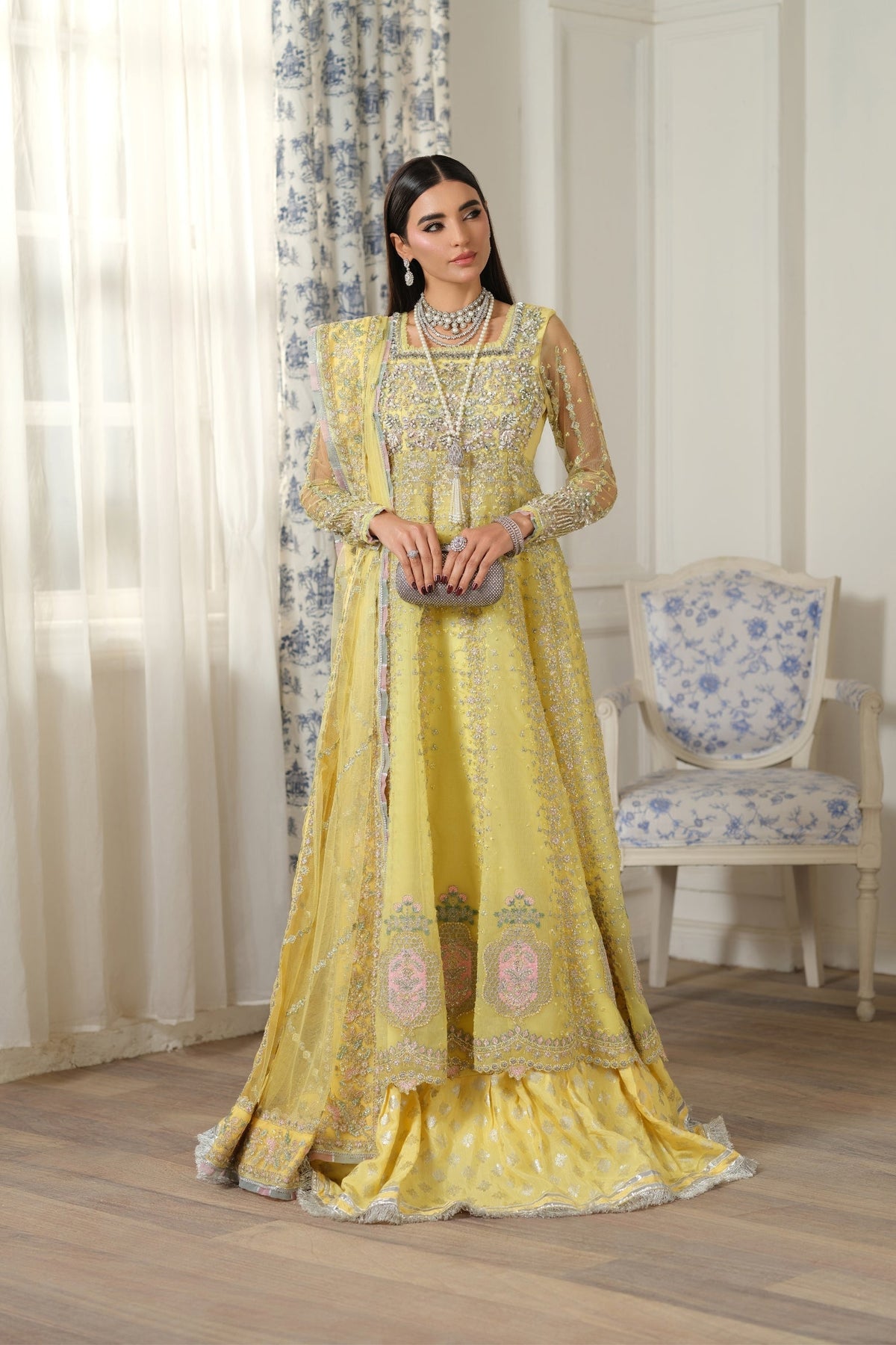 Maryam Hussain | Meer Embroidered Chiffon | Ghazal Meer-03-2