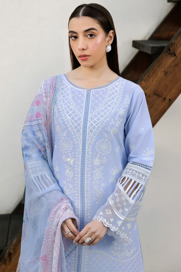 Farasha | Summer Weaves Embroidered Lawn | Serene Blue -  Farasha Ladies Clothes - Original Designer Dress - House of Maryam