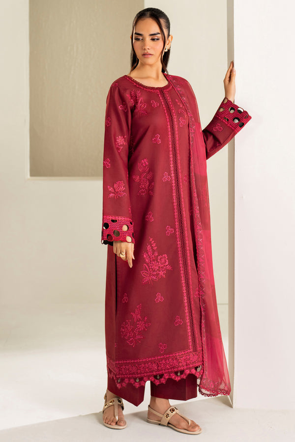 Farasha | Summer Weaves Embroidered Lawn | Desert Rose-2