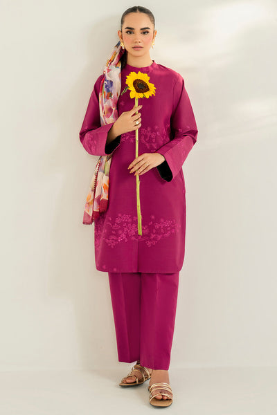 Farasha | Thread Lines Embroidered | Fuchsia Fern -  Farasha Ladies Clothes - Original Designer Dress - House of Maryam