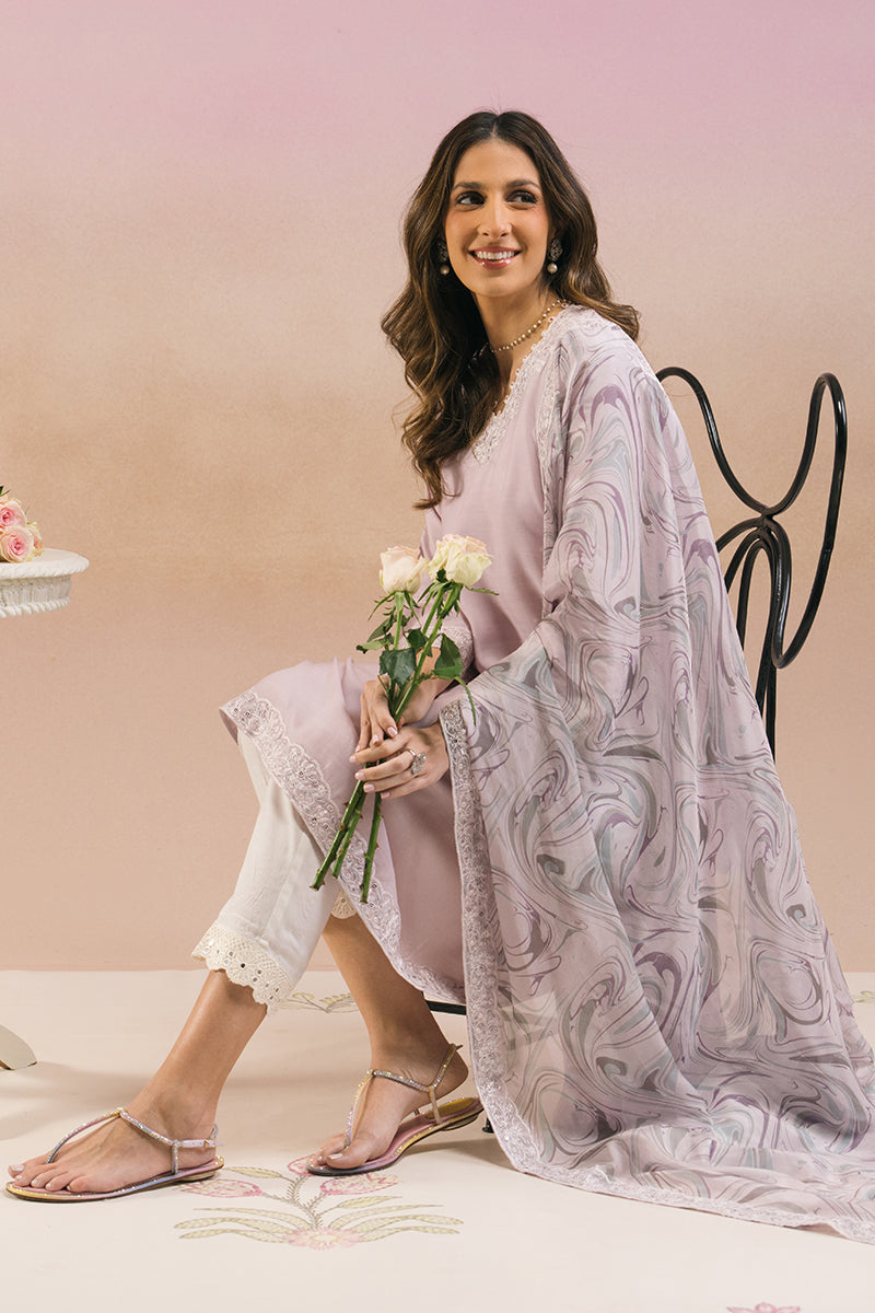 Cross Stitch | Exclusive Pret | Lilac Wave-2 PC (Shirt & Dupatta), image 3