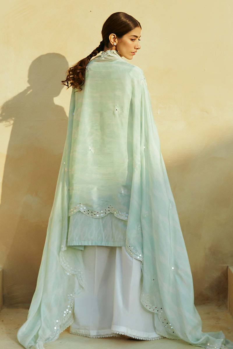 Cross Stitch | Premium Lawn 24 | WHISPER MINT -  Cross Stitch Formal -  House of Maryam