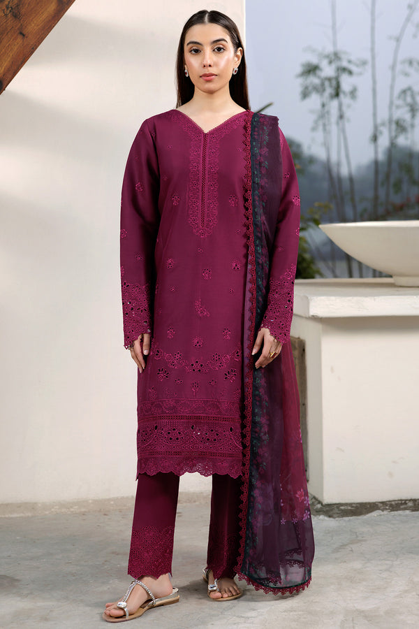 Farasha | Summer Weaves Embroidered Lawn | Garnet Passion -  Farasha Ladies Clothes - Original Designer Dress - House of Maryam