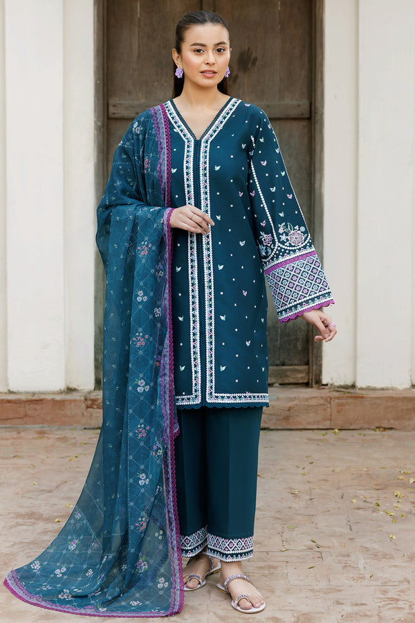 Farasha | Summer Weaves Embroidered Lawn | Blue Allure -  Farasha Ladies Clothes - Original Designer Dress - House of Maryam