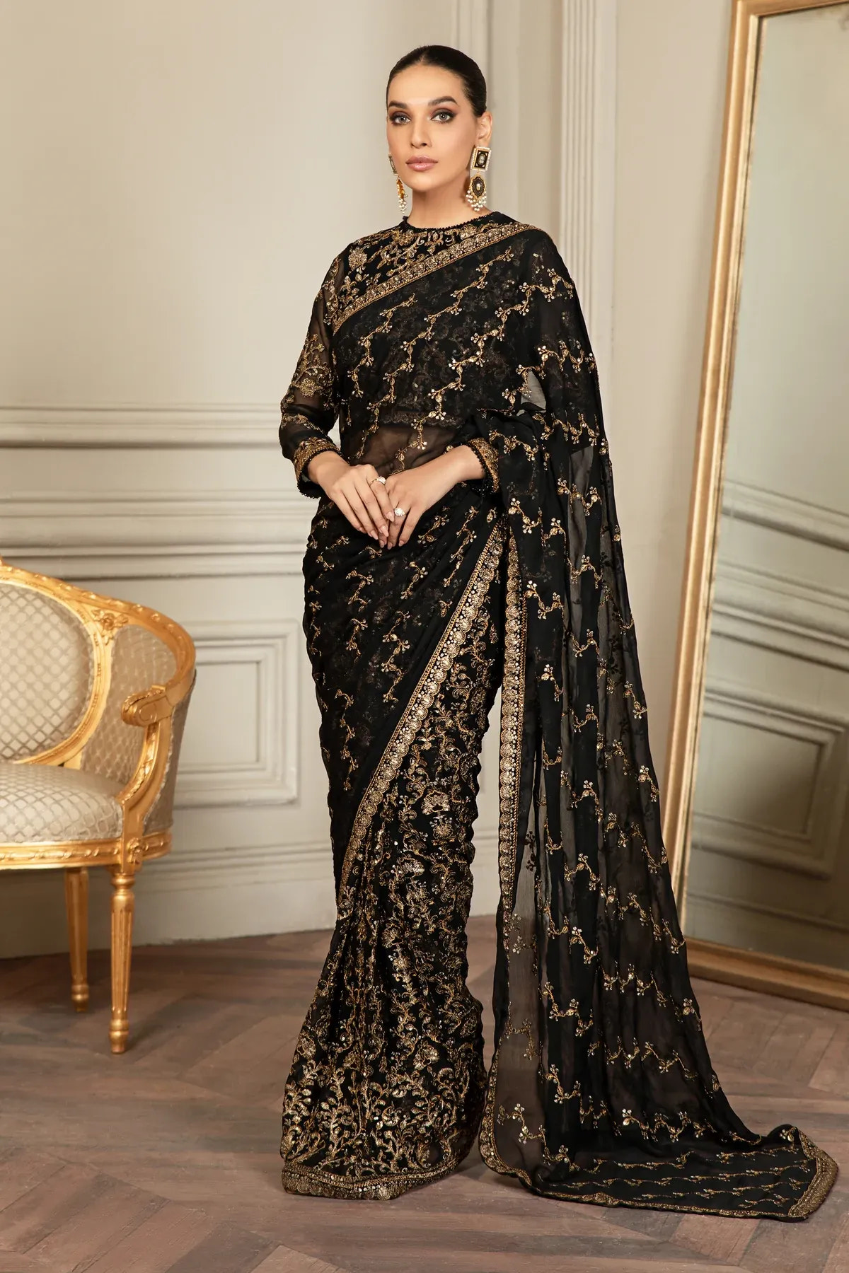 Zarif | Mehroz Formals | Black Ruby -  Zarif Formal - Original Designer Dress - House of Maryam