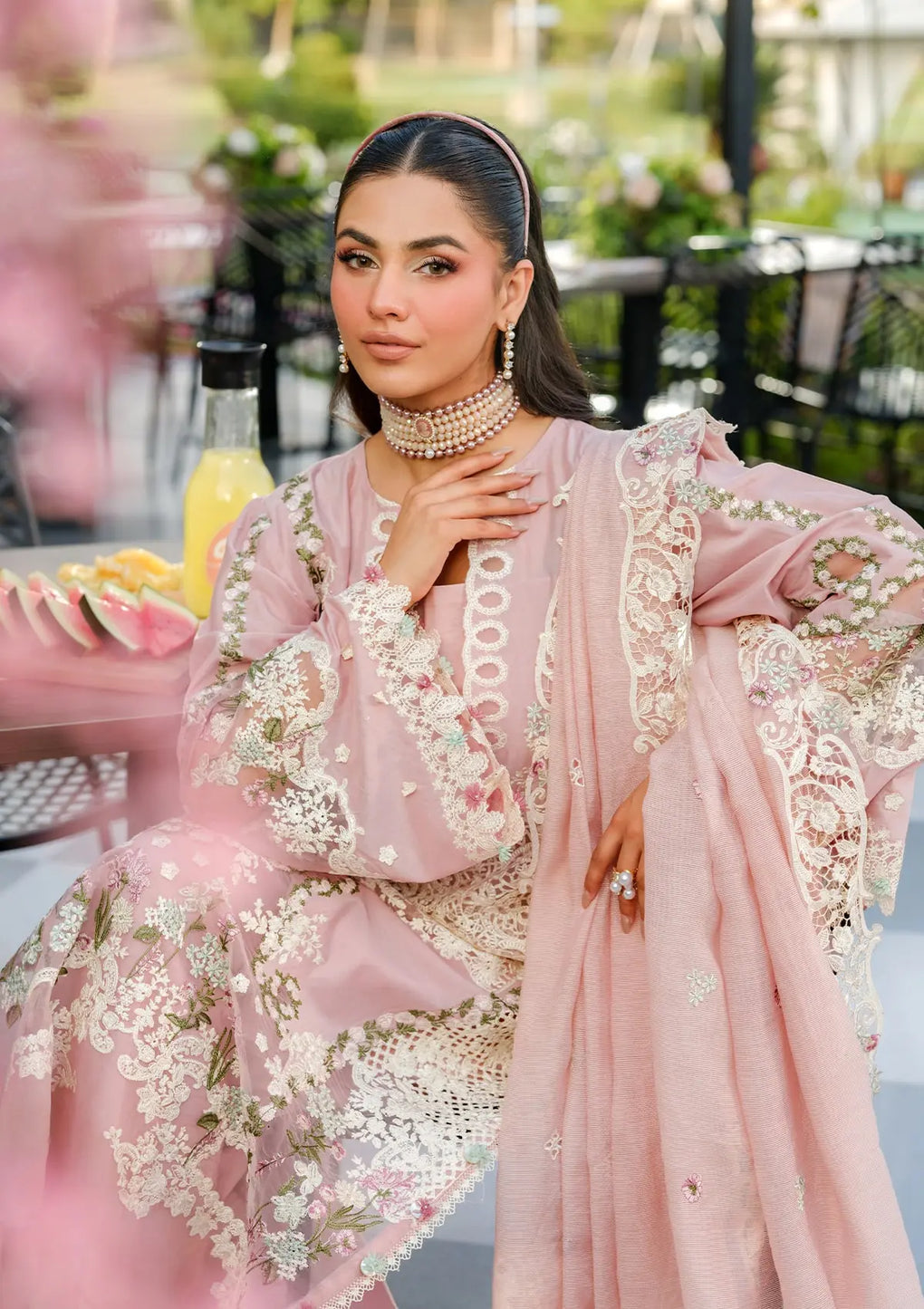 Elaf Premium | Luxury Lawn 25 | ELH-3B OH MY ROSE -  Elaf Premium Ladies Clothes - Original Designer Dress - House of Maryam