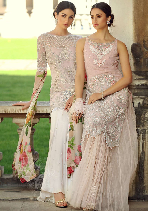 Layla Chatoor | Luxury Pret | Blush Pink Short Tunic-3
