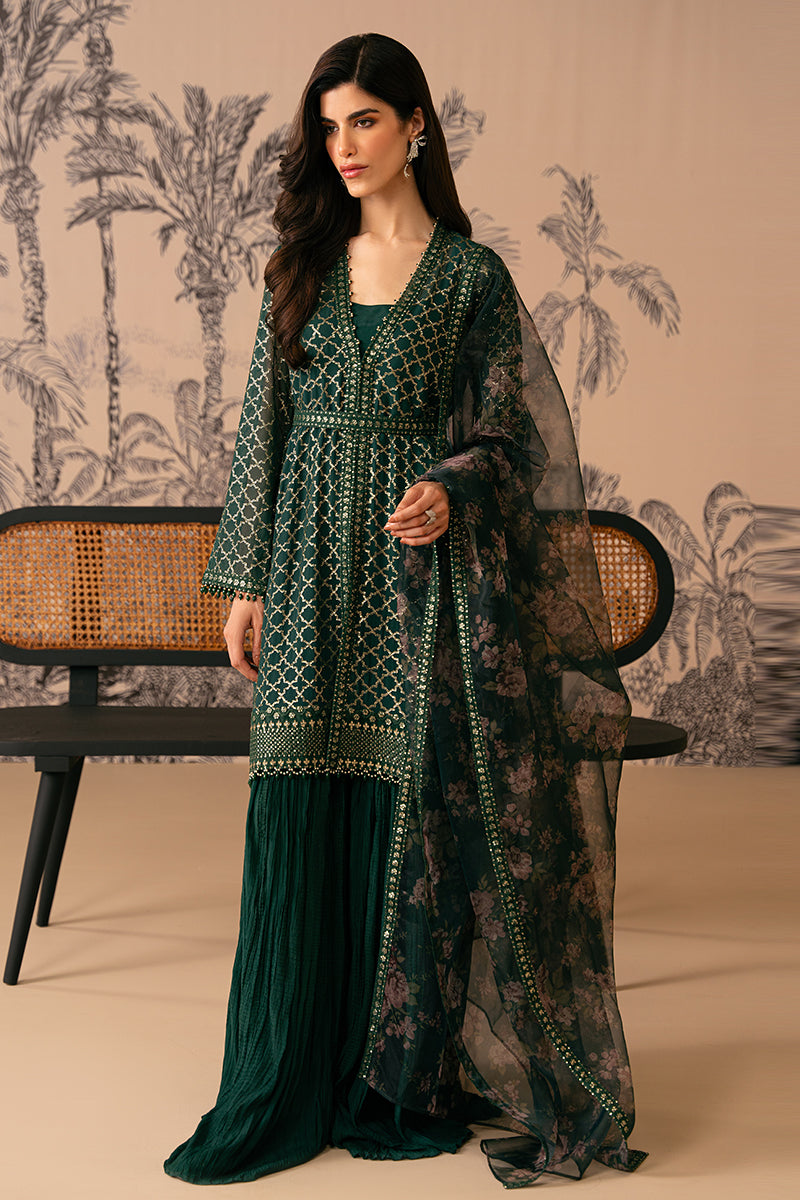 Cross Stitch | Luxe Atelier 24 | VIRIDIAN HAVEN by Designer Cross Stitch - House of Maryam - Pakistani Designer Ethnic Wear in {{ shop.shopifyCountryName }}