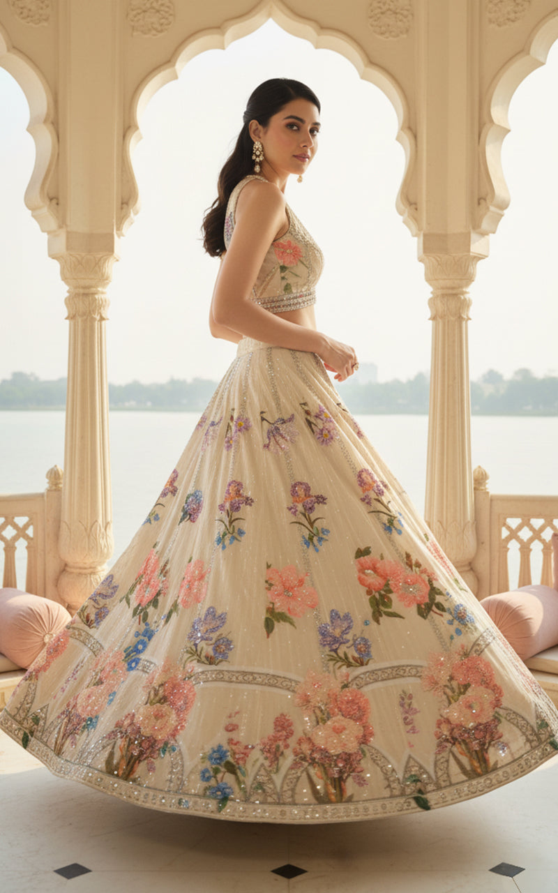 Threads and Motifs | Formal Outfits | Blouse With Printed Lehenga, image 7