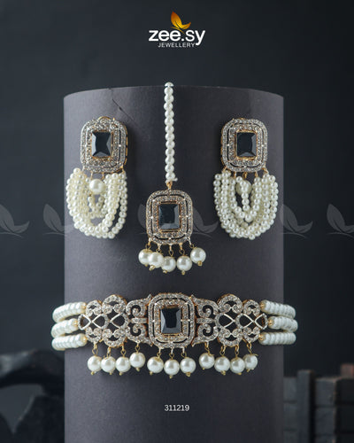 Marasim Choker Necklace -  Zeesy Necklace Sets - Original Designer Dress - House of Maryam