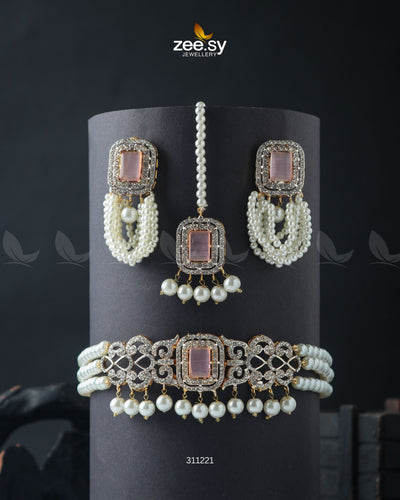 Marasim Choker Necklace -  Zeesy Necklace Sets - Original Designer Dress - House of Maryam